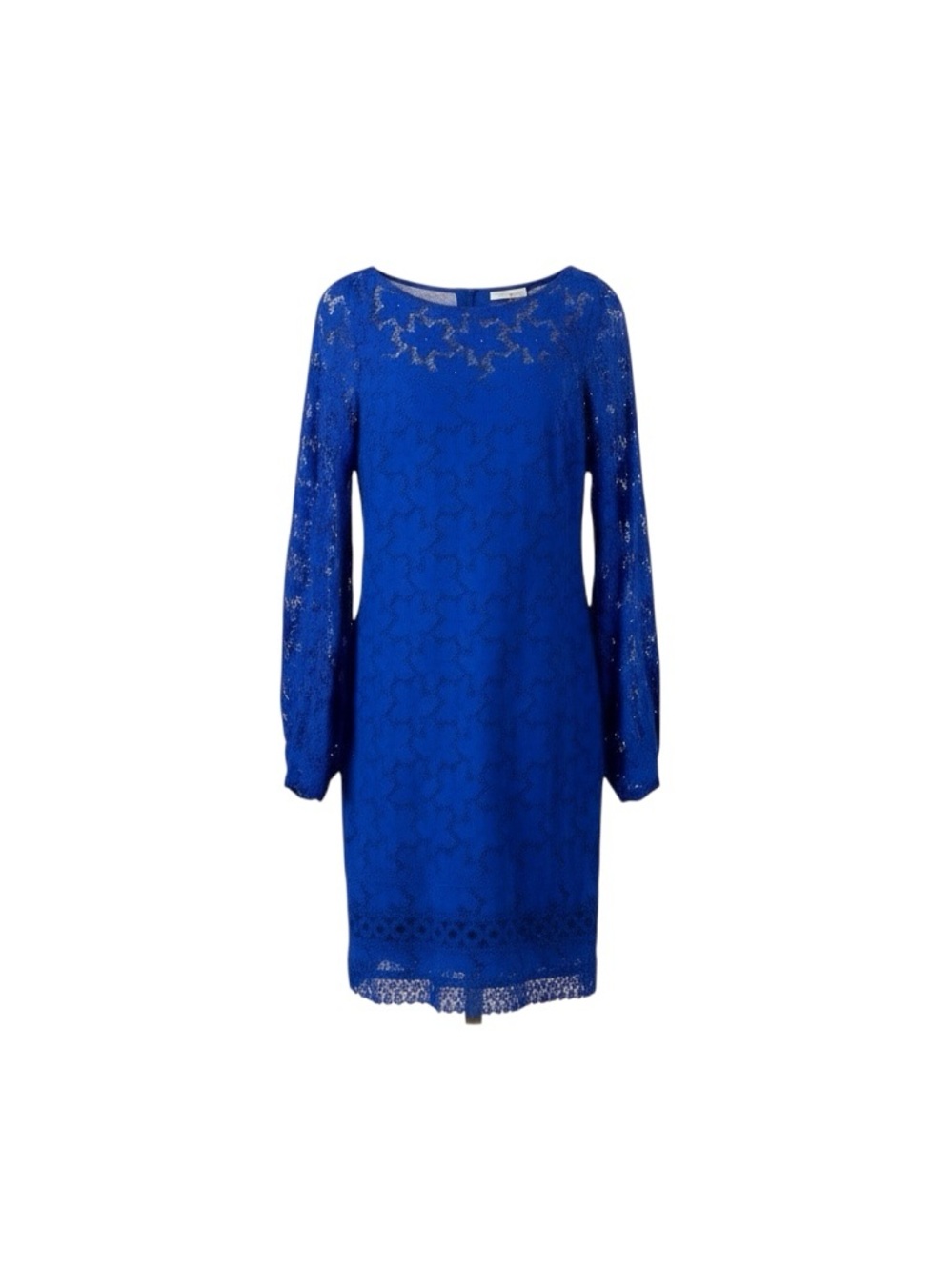 Laundry by Shelli Segal 4 blue crew neck layered long sleeve lace dress